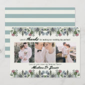 Bedankt Thistle Flower | Weddenschap | 3 Foto-Kaar (Voorkant / Achterkant)