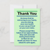 Bedankt Tip Levering Driver Persoon (Voorkant)