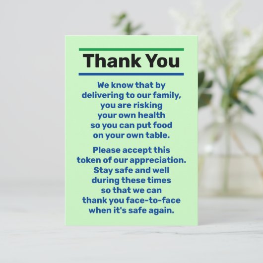 Bedankt Tip Levering Driver Persoon (Staand voorkant)