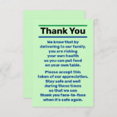 Bedankt Tip Levering Driver Persoon (Voorkant / Achterkant)