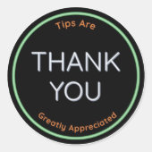 Bedankt Tips Zeer gewaardeerde bezorger Ronde Sticker (Voorkant)