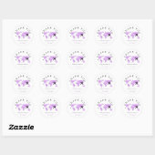 Bedankt Travel Wedding Wereldkaart Lavender Ronde Sticker (Vel)