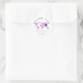 Bedankt Travel Wedding Wereldkaart Lavender Ronde Sticker (Tas)