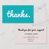 BEDANKT | trendy kleurrijk dank u visitekaartje (Voorkant / Achterkant)