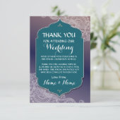 Bedankt Trouwdag Arabian Nights Teal Kaart (Staand voorkant)