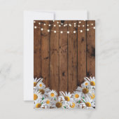 Bedankt Trouwdag Rustiek Hout Madeliefjes Lichtjes Kaart (Achterkant)