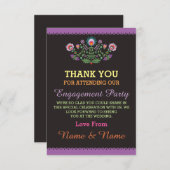 Bedankt Trouwfeest Fiesta Paarse Mexicaanse Kaart (Voorkant / Achterkant)