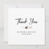 Bedankt Trouwkaart Met Dank Elegante Rechthoekige (Voorkant)