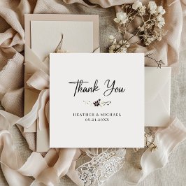 Bedankt Trouwkaart Met Dank Elegante Rechthoekige 