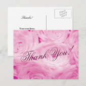 Bedankt trouwpostkaarten met roze roos bloemen briefkaart (Voorkant / Achterkant)