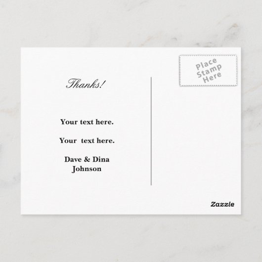 Bedankt trouwpostkaarten met roze rozenbloemen briefkaart (Achterkant)