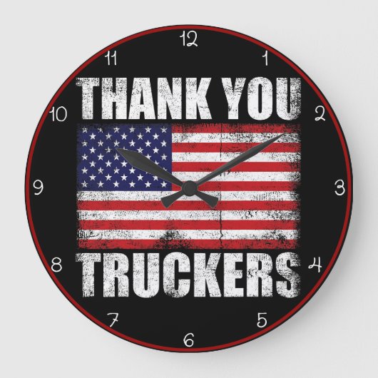 Bedankt Truckers Amerikaanse vlag Grote Klok (Voorkant)