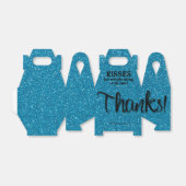 BEDANKT Turquoise Faux Glitter Bedankdoosjes (Uitgevouwen)