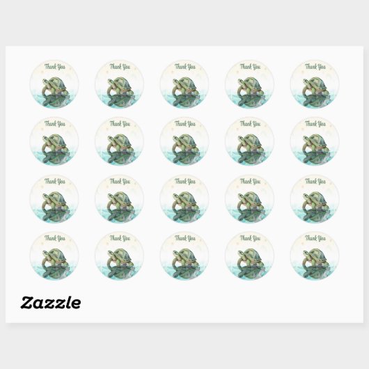 Bedankt Turtle Round Sticker Sheet (Vel)