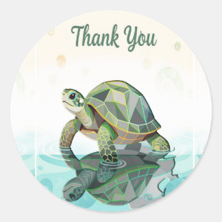 Bedankt Turtle Round Sticker Sheet