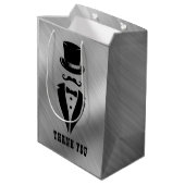 Bedankt Tuxedo Silver Medium Cadeauzakje (Achterkant Gekanteld)