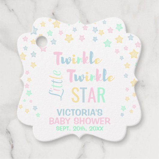 Bedankt Twinkle Twinkle Little Star Baby shower Bedankjes Labels (Voorkant)