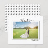 Bedankt Typografie Foto Persoonlijke bruiloft (Voorkant / Achterkant)