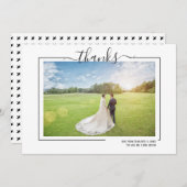Bedankt Typografie Foto Persoonlijke bruiloft Feestdagenkaart (Voorkant / Achterkant)