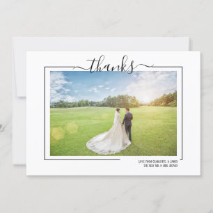 Bedankt Typografie Foto Persoonlijke bruiloft Feestdagenkaart