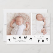 Bedankt Typografie Geboorteaankondiging Foto Aankondiging (Voorkant)