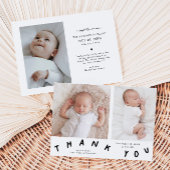 Bedankt Typografie Geboorteaankondiging Foto Aankondiging