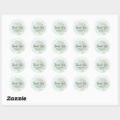 Bedankt Typografie Waterverf Groen Elegant Ronde Sticker (Vel)