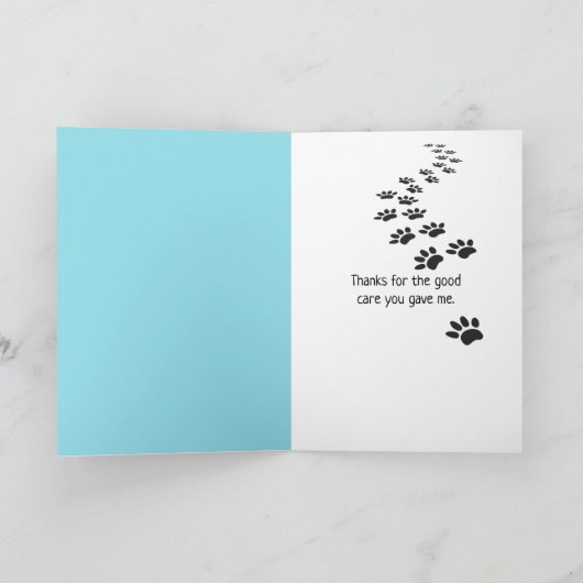 Bedankt U aan dierenarts Kaart (Binnen)