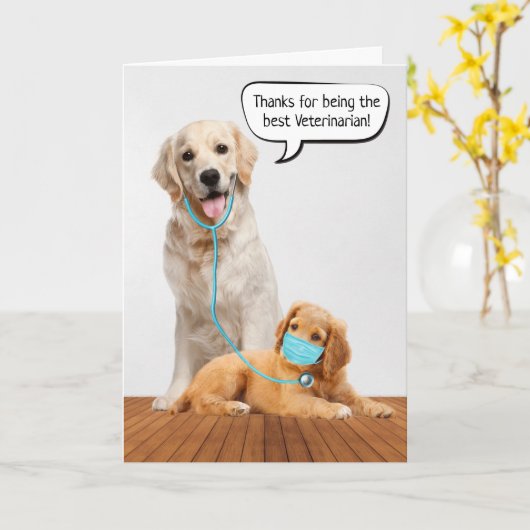 Bedankt U aan dierenarts Kaart (Gele Bloem)