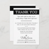 BEDANKT U Bedrijfs orde neemt modern zwart wit op (Voorkant / Achterkant)