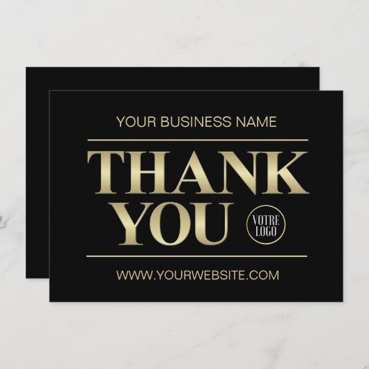 BEDANKT U Business Black & Gold | LOGO (Voorkant / Achterkant)