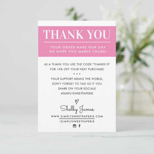 BEDANKT U DAT uw zakelijke bestelling een modern (Staand voorkant)