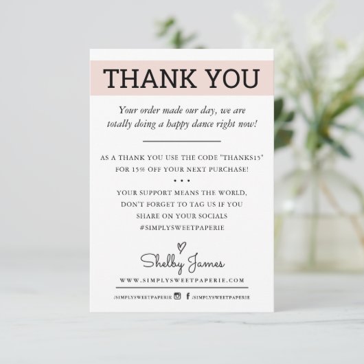 BEDANKT U DAT uw zakelijke bestelling een moderne (Staand voorkant)