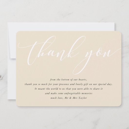 BEDANKT U FANTASIEKE calligrafie-notitie voor brui Kaart (Achterkant)