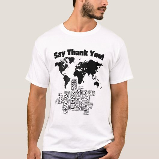 BEDANKT U IN VERSCHILLENDE WERELDTAAL T-SHIRT (Voorkant)