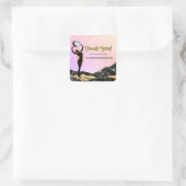 *~* BEDANKT U Kgodin Pastel Ombre Glitter Vierkante Sticker (Tas)