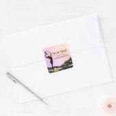 *~* BEDANKT U Kgodin Pastel Ombre Glitter Vierkante Sticker (Envelop)