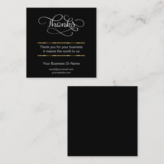 BEDANKT U Klanten Kassi Dank u Visitekaartjes (Voorkant / Achterkant)