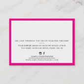 BEDANKT U modern bedrijf label fuschia roze (Achterkant)