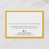 BEDANKT U modern bedrijfsinvoegen label ambergeel (Achterkant)