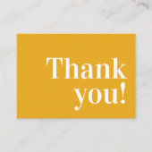 BEDANKT U modern bedrijfsinvoegen serif geel Visitekaartje (Voorkant)