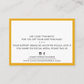 BEDANKT U modern bedrijfsinvoegen serif geel Visitekaartje (Achterkant)