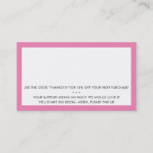 BEDANKT U modern zakelijk label snoep roze invoege (Achterkant)