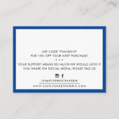 BEDANKT U moderne zakenwereld serif royal blue Visitekaartje (Achterkant)