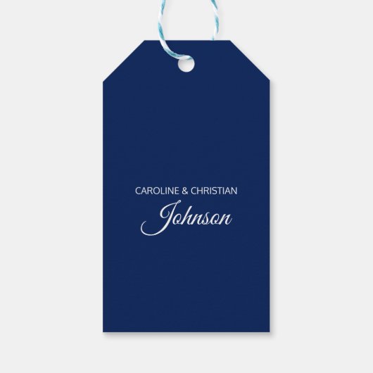 BEDANKT U Nautical Navy Blue Anchor Wedding Cadeaulabel (Achterkant)