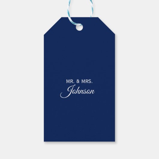 BEDANKT U Nautical Navy Blue Anchor Wedding Cadeaulabel (Achterkant)