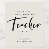 BEDANKT U TANKERSCHAPSSCHERMING Modern script Wijn Etiket (Enkel label)