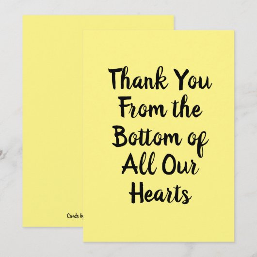 Bedankt uit de onderkant van het hart Hartelijk da (Voorkant / Achterkant)