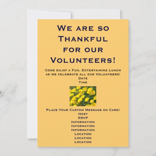 Bedankt! Uitnodigingen Aangepaste vrijwilligers Lu (Achterkant)