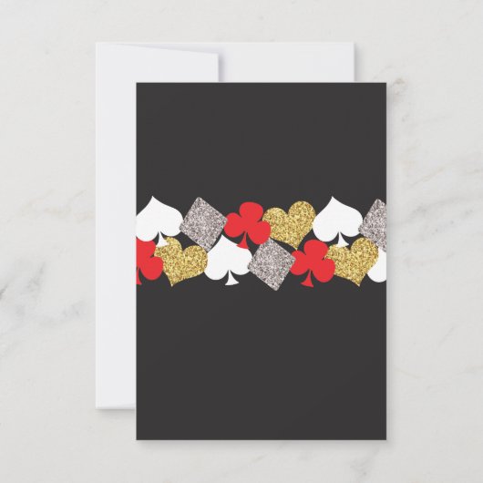 Bedankt Uitnodigingsfeest Trouw Vegas Casino Kaart (Achterkant)